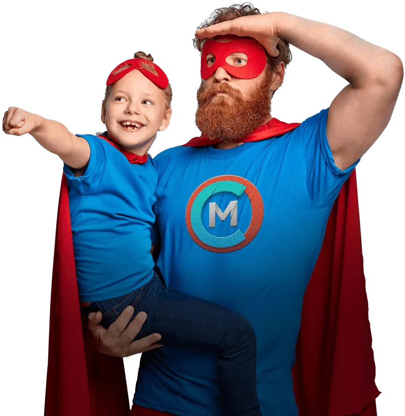 Super pai com o filho